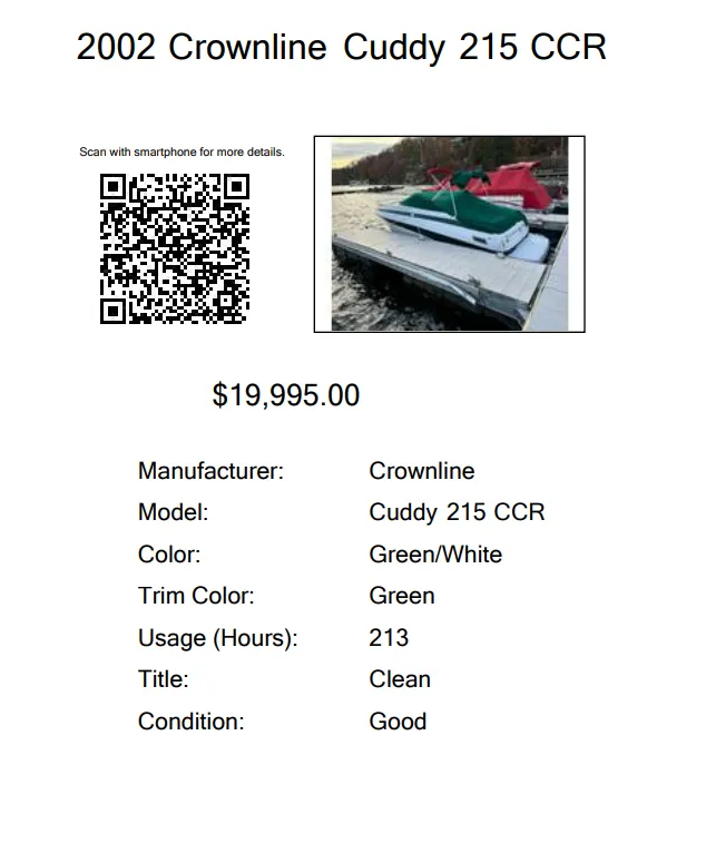 Slide: The Image of Crownline Boats Cuddy 215 CCR 2002 - 18