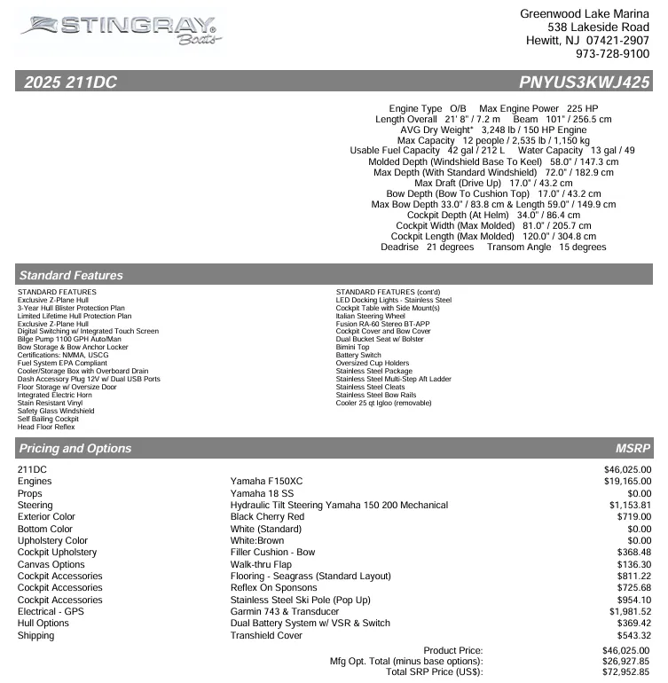 Slide: The Image of Stingray Boat Company 211 DC 2025 - 14