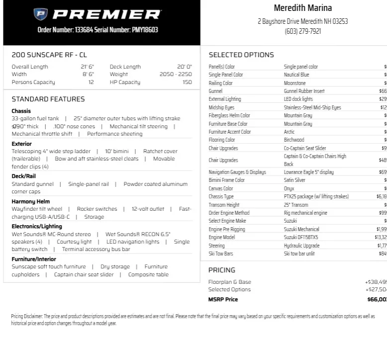 Slide: The Image of Premier 200 Sunscape RF 2026 - 2