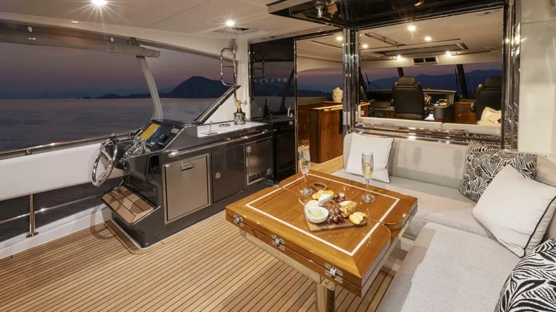 Slide: The Image of 033 Riviera 72 SMY SII Flybridge Aft Deck - 5755057