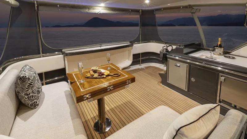 Slide: The Image of 032 Riviera 72 SMY SII Flybridge Aft Deck - 5755056