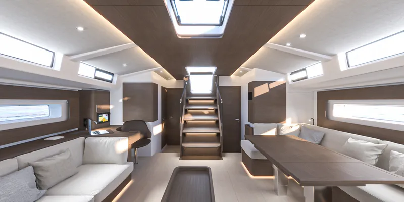 Slide: The Image of New Beneteau Oceanis Yacht 60 Standard Walnut Interior - 3218596