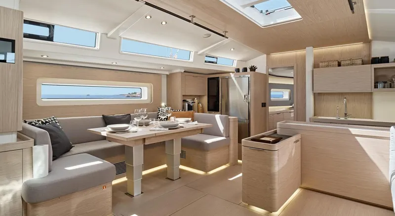 Slide: The Image of New Beneteau Oceanis Yacht 60 Dinette Table up - 3407445