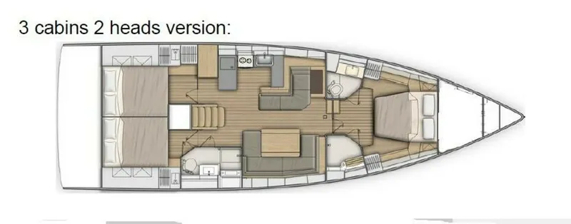 Slide: The Image of Beneteau Oceanis 51.1 Three Cabins / Two Heads Layout - 4917954