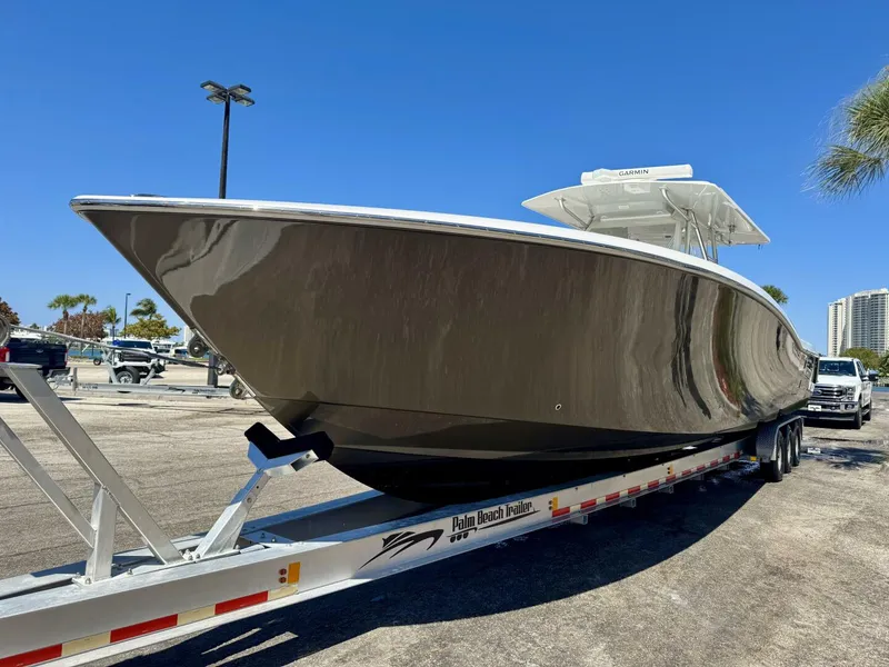 Slide: The Image of 2014 42' Invincible CaryAli on a trailer - 5219706