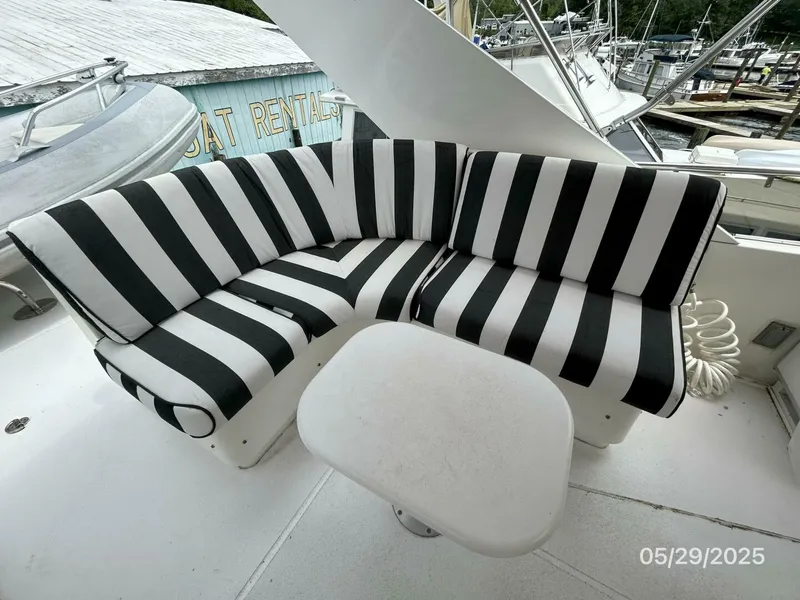 Slide: The Image of 58' West Bay flybridge port seating - 5412747