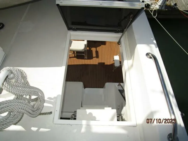 Slide: The Image of 58' West Bay flybridge- cockpit stairs - 3793883