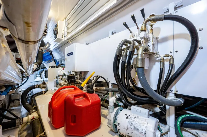 Slide: The Image of Engine Room 2005 Viking 74 Convertible - Reel Estate - 3698381