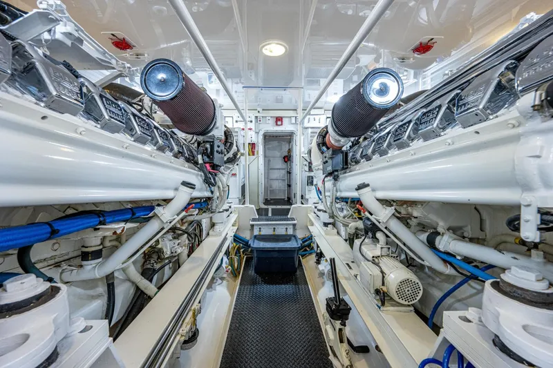 Slide: The Image of Engine Room 2005 Viking 74 Convertible - Reel Estate - 3698372