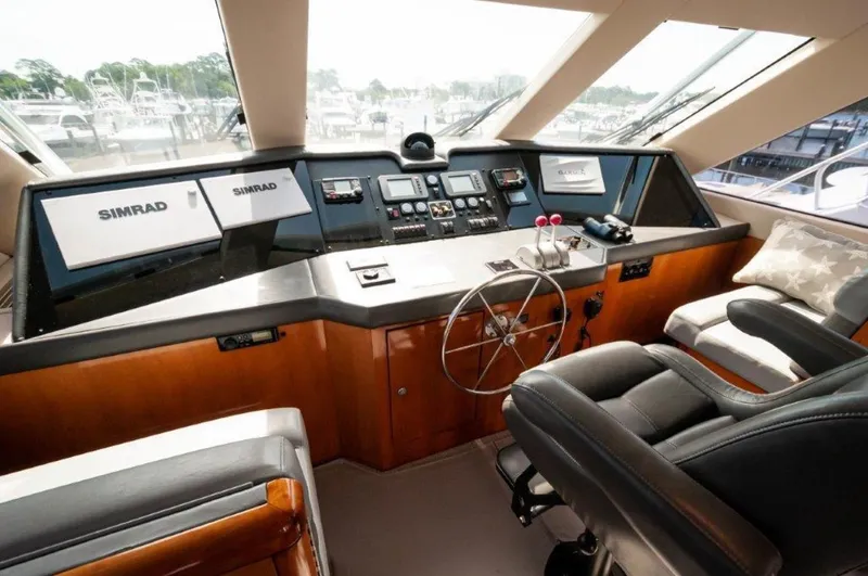 Slide: The Image of 2002 65 Hatteras Convertible Moontan Flybridge (3) - 3712789