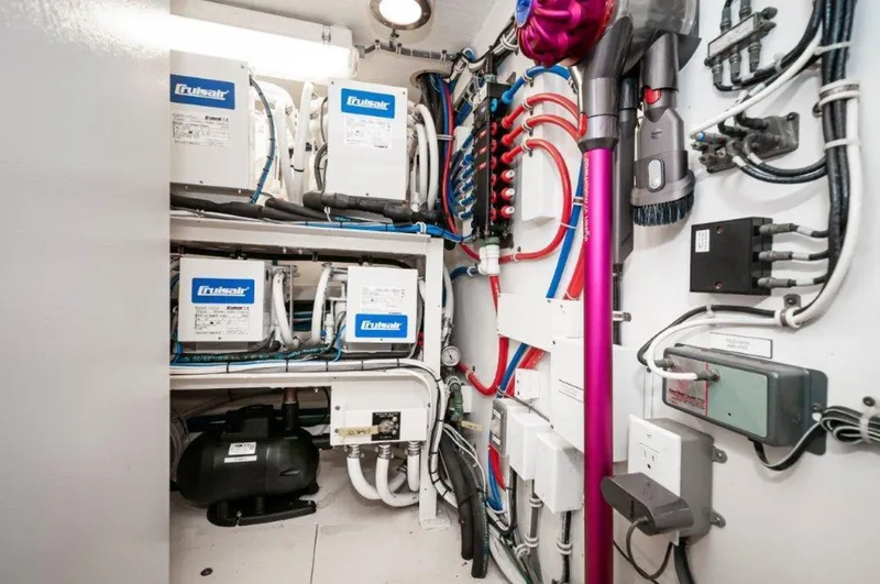 Slide: The Image of 2002 65 Hatteras Convertible Moontan AC Room - 3712793