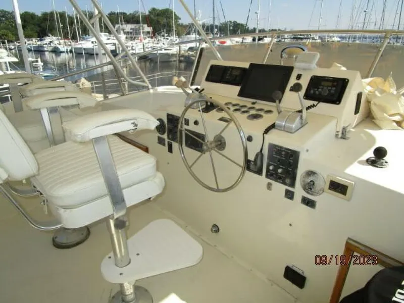 Slide: The Image of 63' Hatteras flybridge helm1 - 3904556