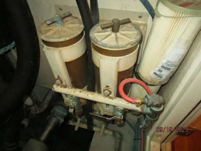 Slide: The Image of 63' Hatteras starboard Racor fuel filters - 3904627