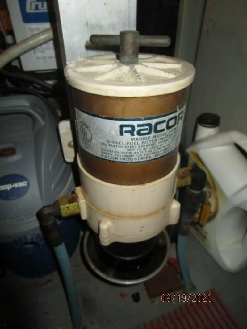 Slide: The Image of 63' Hatteras generator Racor fuel filter - 3904577