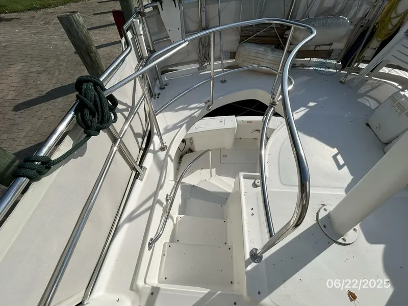 Slide: The Image of 39' Mainship flybridge-aftdeck stairs - 5435761