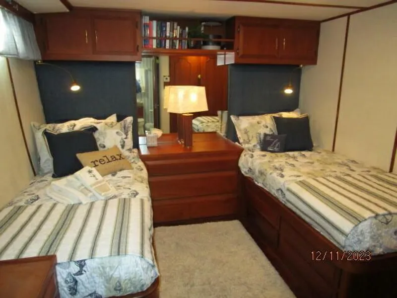 Slide: The Image of 72' DeFever port aft guest stateroom forward - 4045549