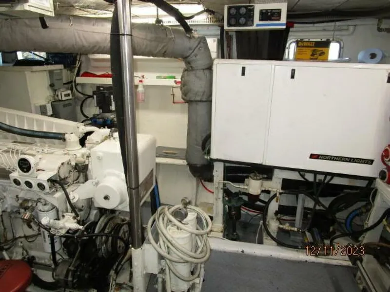 Slide: The Image of 72' DeFever engine room starboard - 4045506