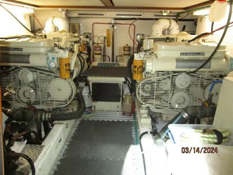 Slide: The Image of 48' Camargue engine room aft - 4236593