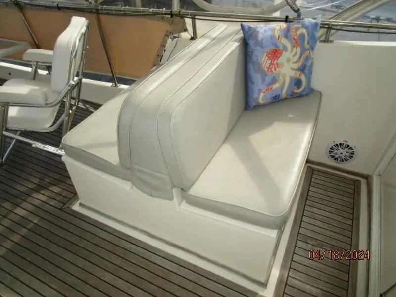 Slide: The Image of 46' Grand Banks flybridge port seating - 4315972