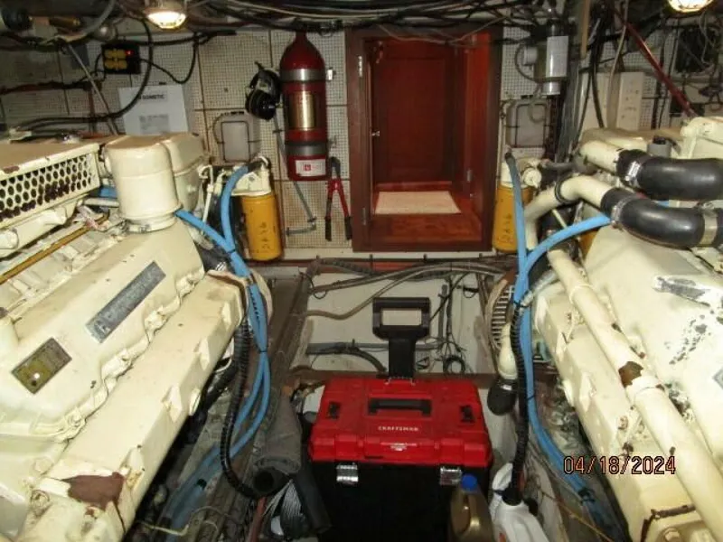 Slide: The Image of 46' Grand Banks engine room forward - 4315968