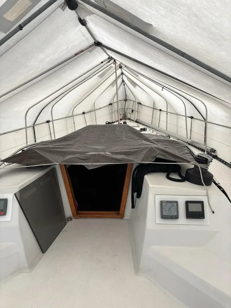 Slide: The Image of Custom cover Full head room under cover. Easy to work under in the off season. - 5127949