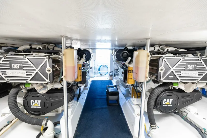 Slide: The Image of 1998 Miller Marine 60' Convertible CAT'N'AROUND-Engine Room1 - 4351100