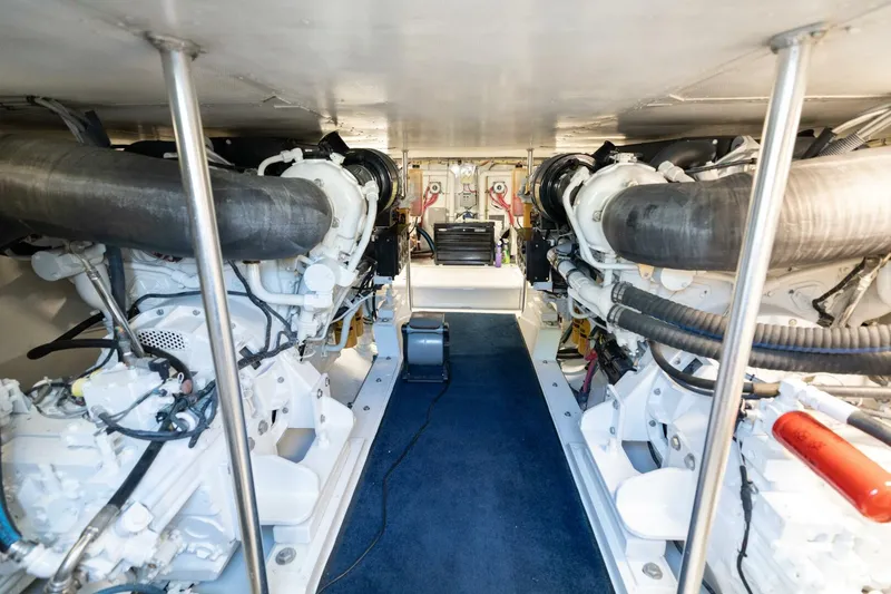 Slide: The Image of 1998 Miller Marine 60' Convertible CAT'N'AROUND-Engine Room3 - 4351102