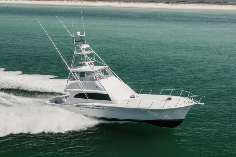 Slide: The Image of 1998 Miller Marine 60' Convertible CAT'N'AROUND-STBD Profile - 6050843