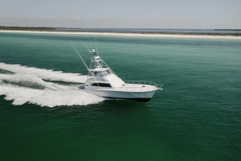 Slide: The Image of 1998 Miller Marine 60' Convertible CAT'N'AROUND-STBD Profile - 4351054