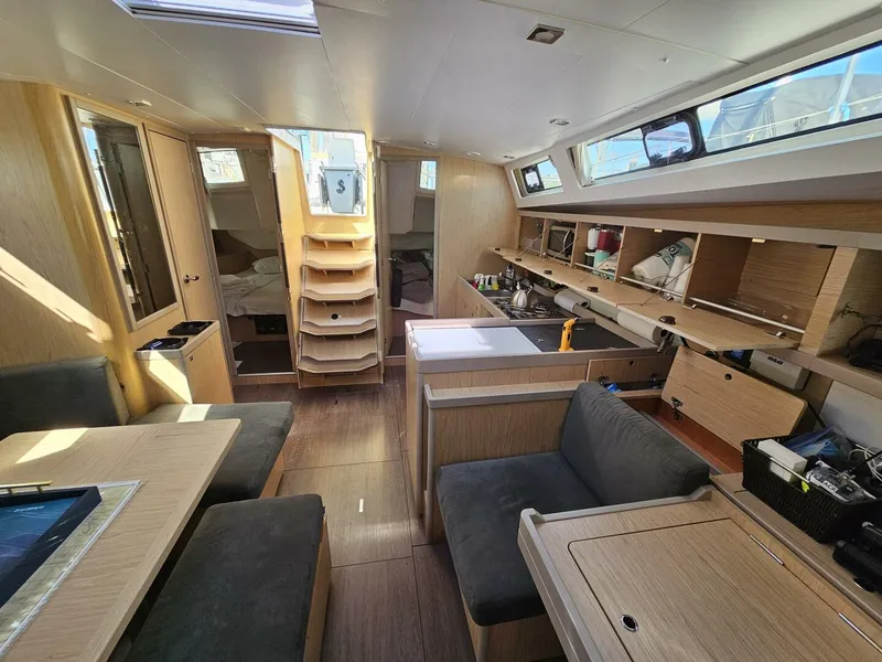 Slide: The Image of 2017 Beneteau Oceanis 45 Salon looking aft - 4502732