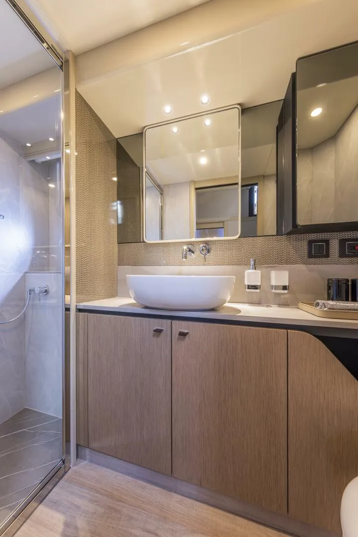 Slide: The Image of 2026 56 Absolute Flybridge - Sistership Guest Stateroom Head/Shower Stall - 4543050