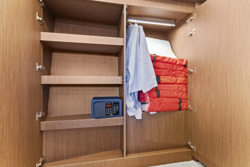 Slide: The Image of 2026 Prestige F5.7 Flybridge - Master Suite Closet - 5618543