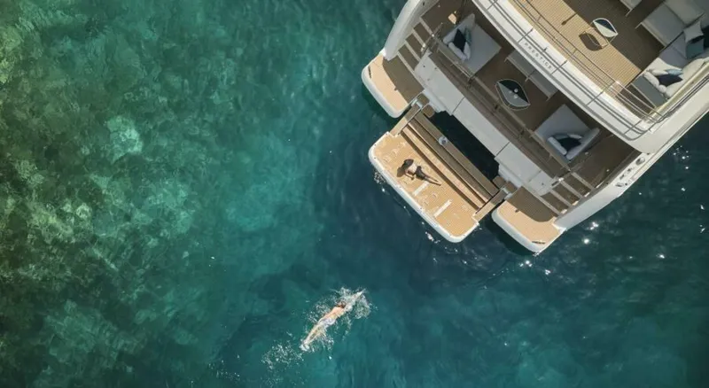 Slide: The Image of 2025 65 Prestige M8 Multi-Hull Power Catamaran - Manufacturer Cockpit Terrace - 4562431