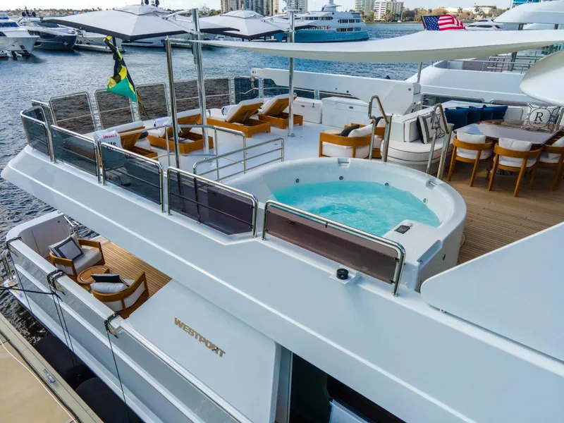 Slide: The Image of 2006 130 Westport MY Relentless Aft Upper Deck (3) - 4614899