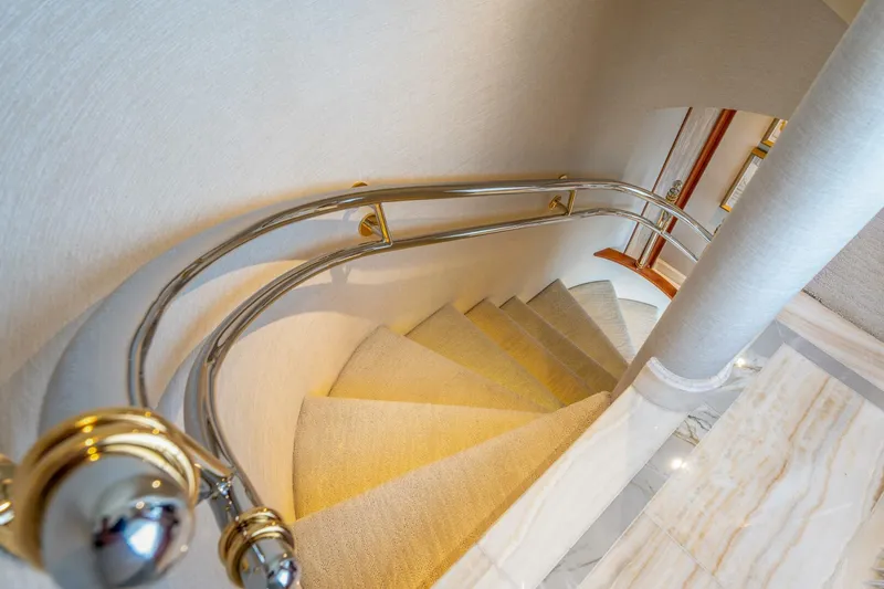 Slide: The Image of 2006 130 Westport MY Relentless Upper Deck To Main Deck Stairs - 4614873