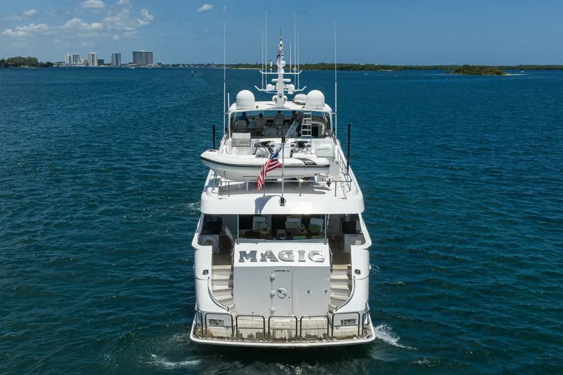 Slide: The Image of Hatteras 100 MAGIC - Aft Aerial profile 2005 Hatteras 100 Motoryacht MAGIC - 7667019