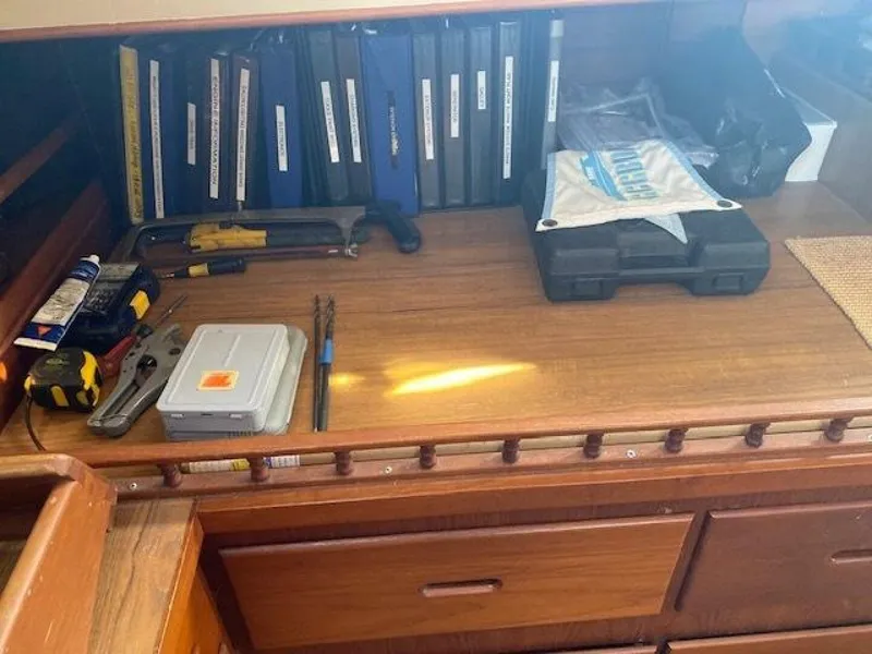 Slide: The Image of Master Stateroom Desk with Ships Manuals  - 4766434