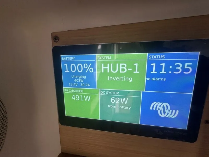 Slide: The Image of 2013 Lagoon 380 S2 - Owner Version This boat is the popular S2, 3 cabin owners' version. The cockpit is protected by a fiberglass hard top with sliding panel over the helm position to allow the skipper excellent visibility of the boat. The boat has new antifoul paint (May 2023), new zincs, - 4791926