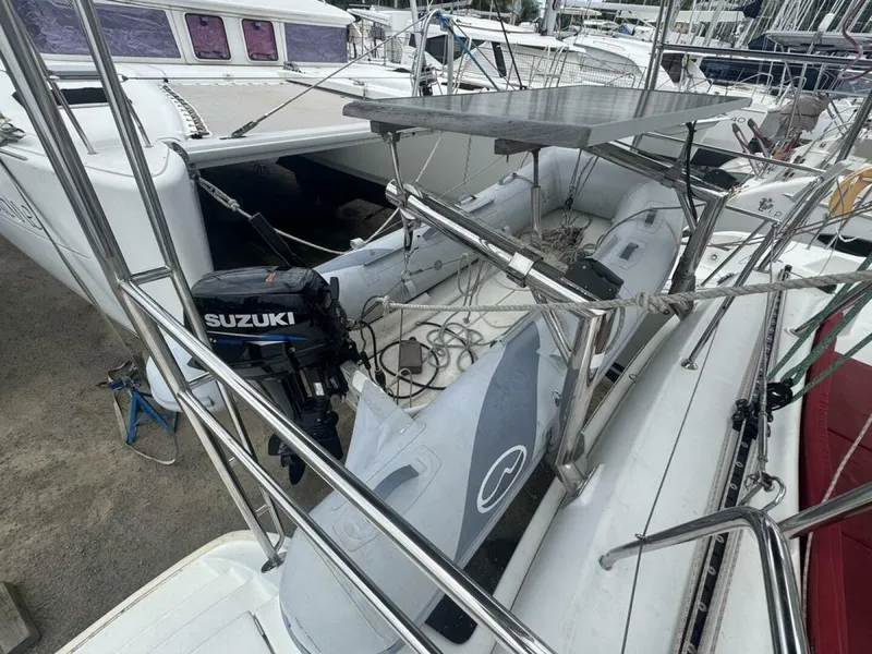 Slide: The Image of 2013 Lagoon 380 S2 - Owner Version This boat is the popular S2, 3 cabin owners' version. The cockpit is protected by a fiberglass hard top with sliding panel over the helm position to allow the skipper excellent visibility of the boat. The boat has new antifoul paint (May 2023), new zincs, - 4791938