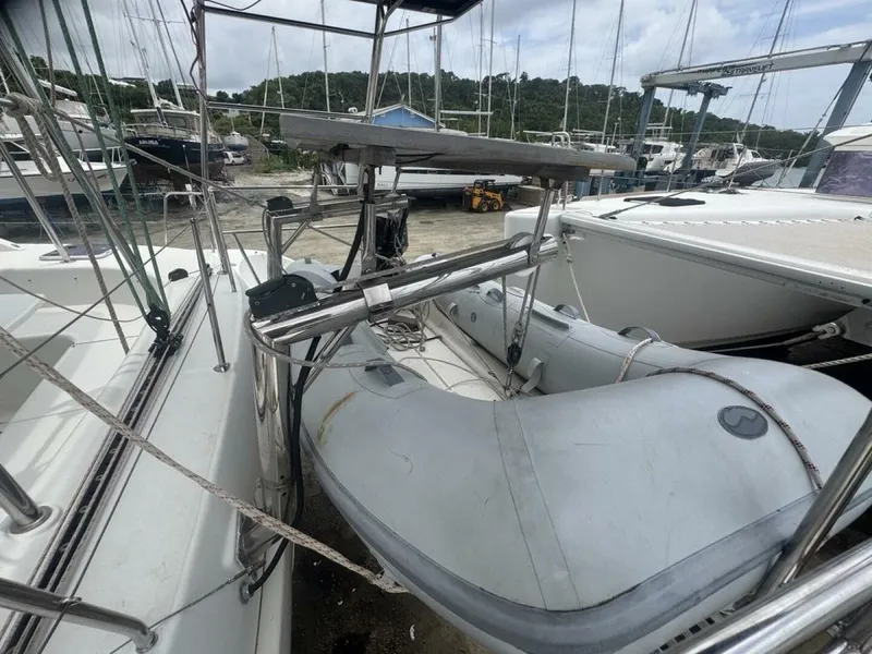 Slide: The Image of 2013 Lagoon 380 S2 - Owner Version This boat is the popular S2, 3 cabin owners' version. The cockpit is protected by a fiberglass hard top with sliding panel over the helm position to allow the skipper excellent visibility of the boat. The boat has new antifoul paint (May 2023), new zincs, - 4791913