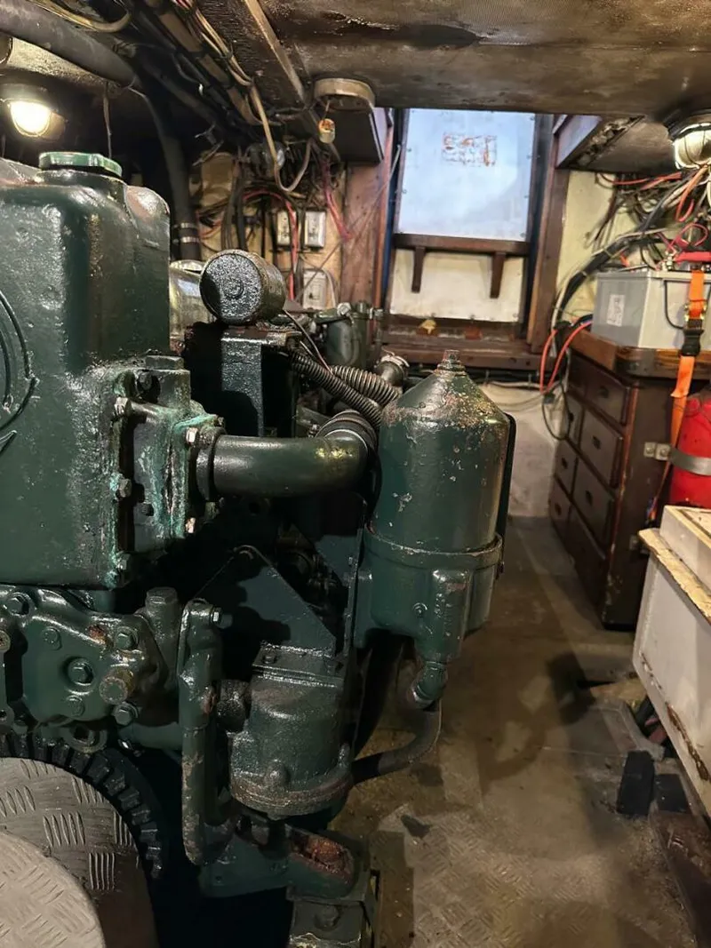 Slide: The Image of 72 ft Custom 1978 Don Brooke Ketch/Motorsailer MONSOON Monsoon is a 1978 large ocean-going cruising ketch that was professionally designed and built and is well equipped for the most demanding of open ocean voyages and has made three Pacific Ocean crossings.  

She carries all furling sails, a 185 horsepower  - 4863281