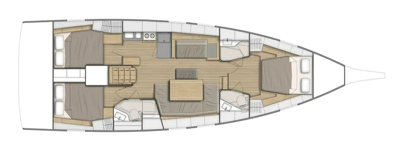Slide: The Image of Beneteau Oceanis 46.1 Three Cabins / Two Heads Layout - 5185354