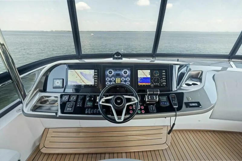 Slide: The Image of 2024 Princess Y72 Motor Yacht - Princess Rose III - Flybridge Helm/Electronics - 4934738