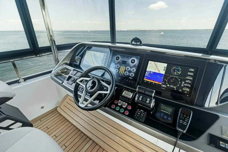 Slide: The Image of 2024 Princess Y72 Motor Yacht - Princess Rose III - Flybridge Helm/Electronics - 4934740