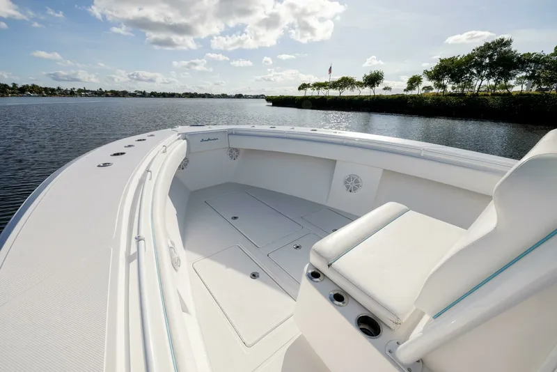 Slide: The Image of SeaHunter 33 Bloodline - Exterior Bow 2018 SeaHunter 33 Center Console Bloodline - 7654429
