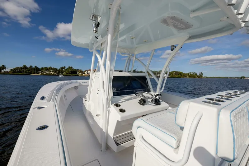 Slide: The Image of SeaHunter 33 Bloodline - Exterior Helm 2018 SeaHunter 33 Center Console Bloodline - 7654437