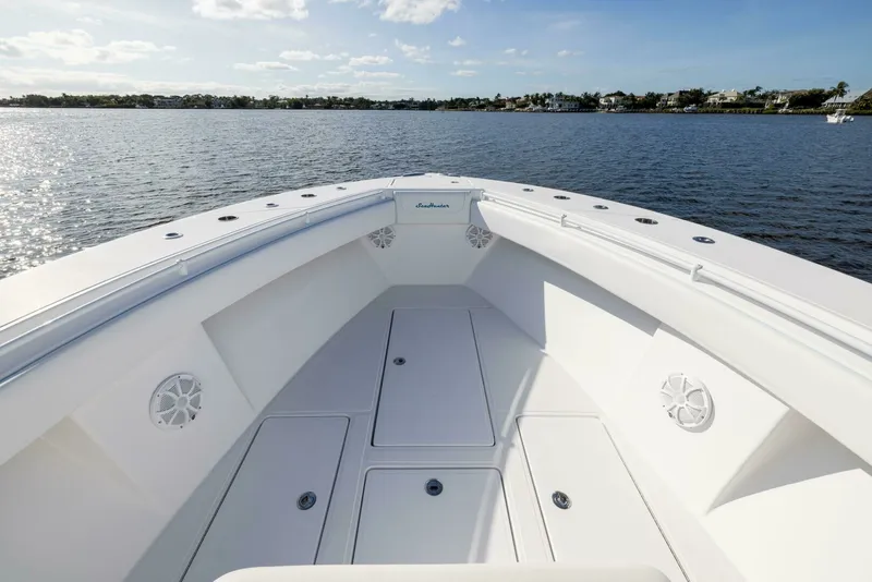 Slide: The Image of SeaHunter 33 Bloodline - Exterior Bow 2018 SeaHunter 33 Center Console Bloodline - 7654432