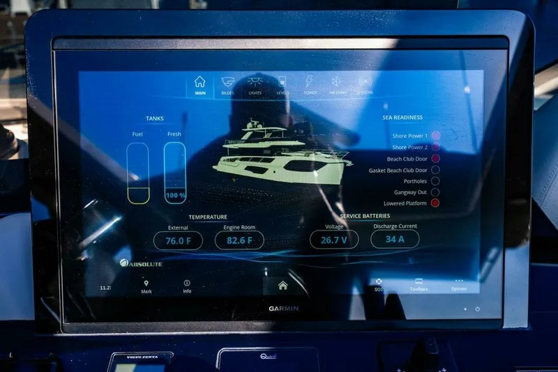 Slide: The Image of Absolute 64 - Kingship - Flybridge Helm 2023 Absolute 64 Navetta - Kingfish - 7651331