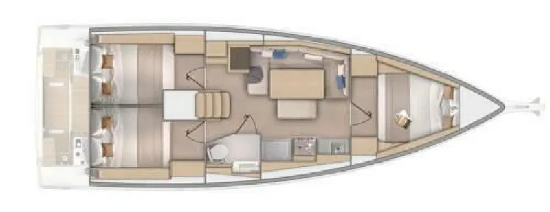 Slide: The Image of Beneteau Oceanis 37.1 Electric Three Cabins / One Head Layout - 5001066