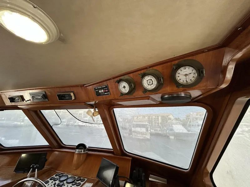 Slide: The Image of 57' DeFever pilothouse overhead electronics - 5060222